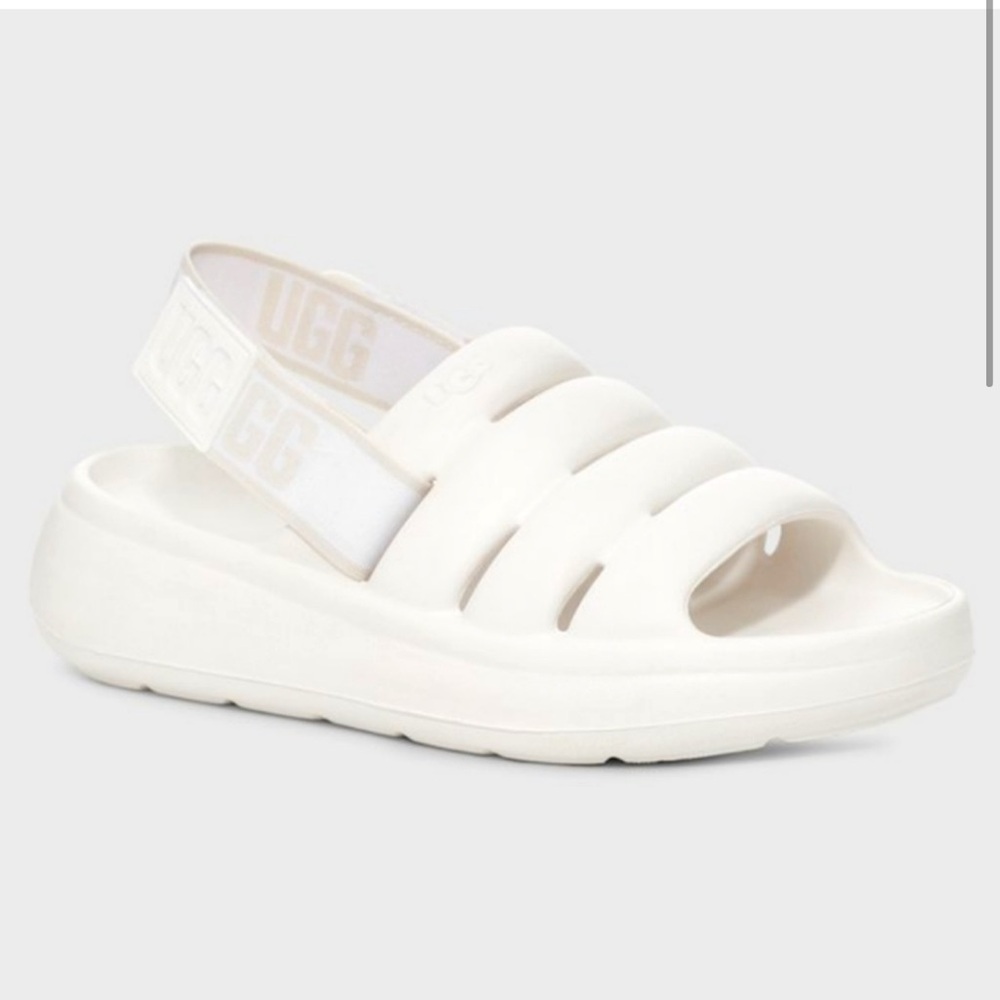 UGG White Slide Sandals